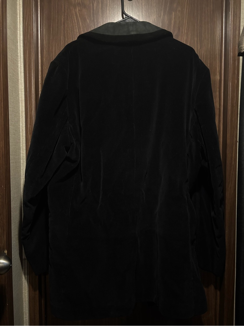VTG 70s CORTEFIEL Mens 44 Black Corduroy Long Sleeve Coat Jacket - Picture 9 of 10